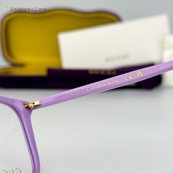 Gucci Women Eyeglasses Violet Demo Square GG0026O 014 BRAND NEW main image 4